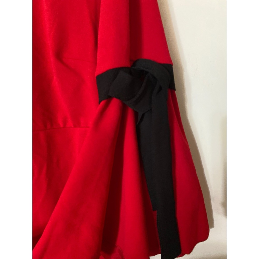 Sami & Jo Red Bell Sleeve Bow Sheath Dress Women's 8 Boat Neck Knee Length - Picture 5 of 8